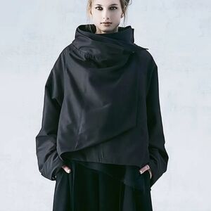 Women's Plus Size waterproof wrap rain/wind jacket with buttons